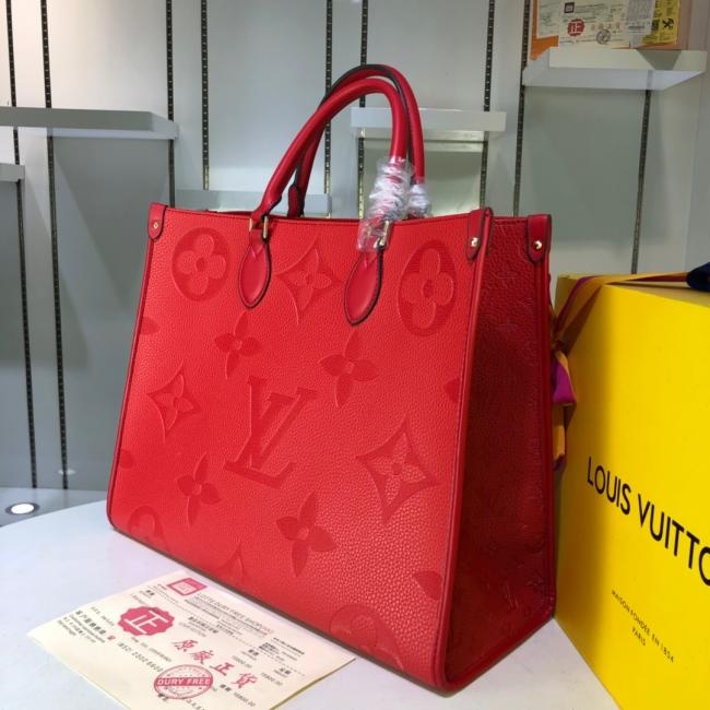 lv 原版货 高端品质 压纹皮大花ONTHEGO M445713工作、购物或周末出游