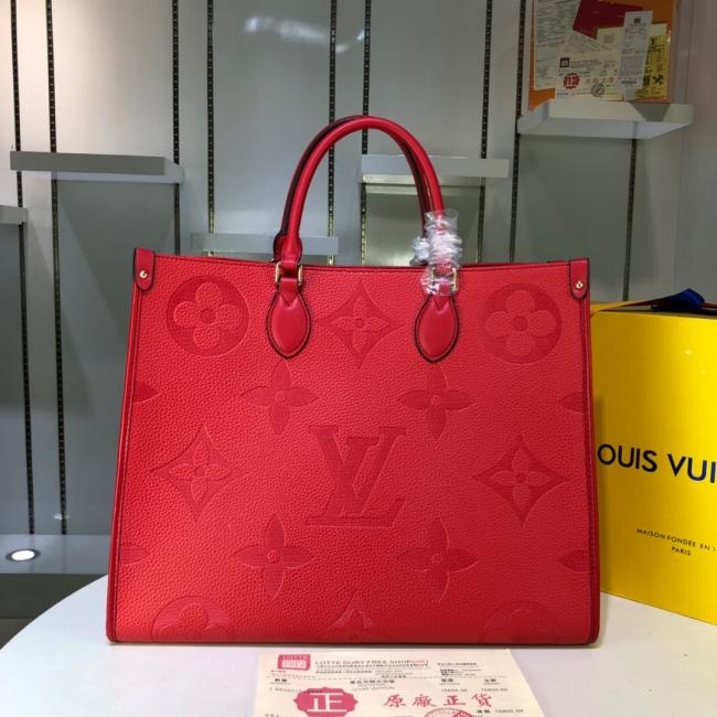 lv 原版货 高端品质 压纹皮大花ONTHEGO M445713工作、购物或周末出游