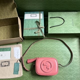 Gucci 7423 Blondie系列小号肩背包 月季粉色原厂皮