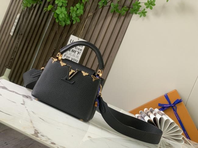 LV Capucines M56669 迷你手袋黑色金扣