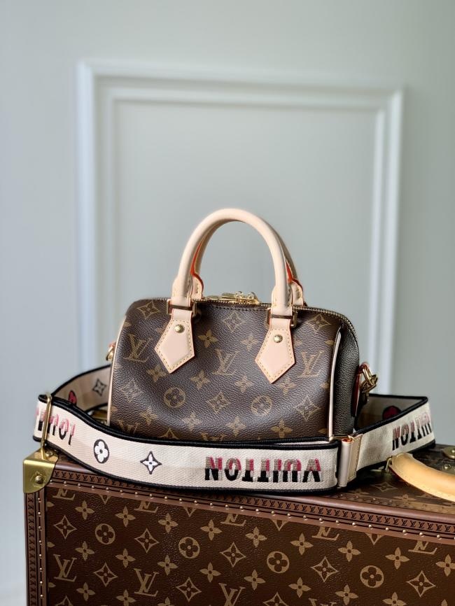 LV Speedy Bandoulière 20 Monogram 帆布牛皮革手提包