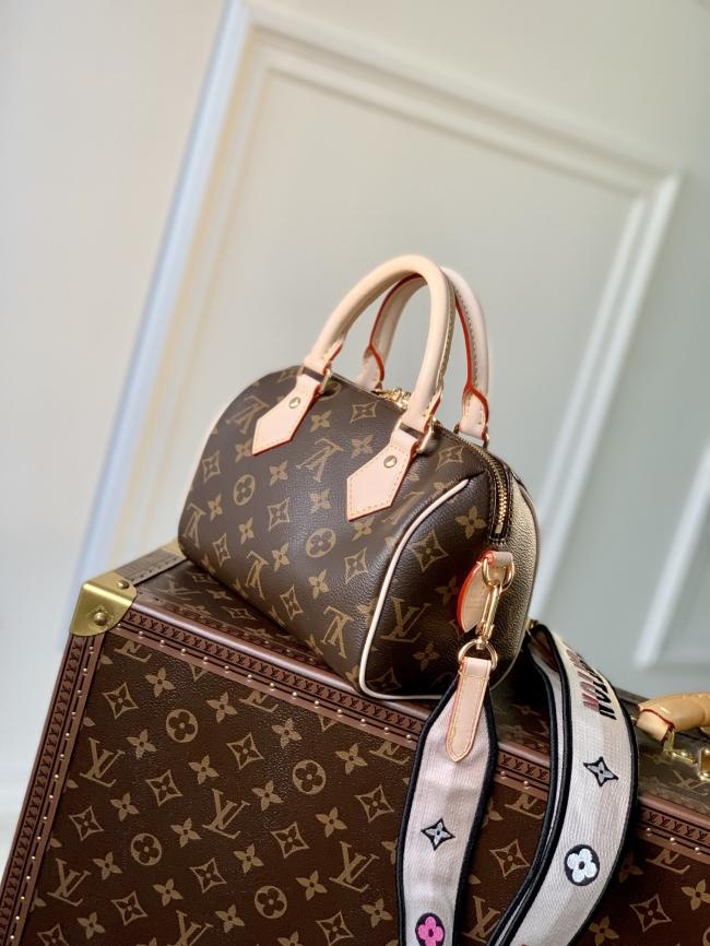 LV Speedy Bandoulière 20 Monogram 帆布牛皮革手提包