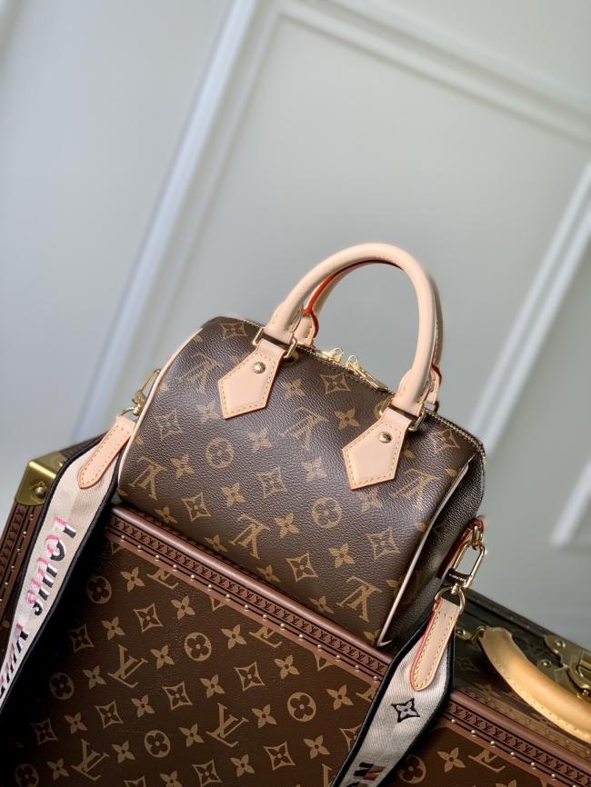 LV Speedy Bandoulière 20 Monogram 帆布牛皮革手提包