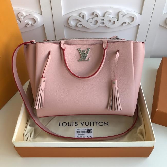 LV M54569粉色LOCKMETO手袋，精美小牛皮设计