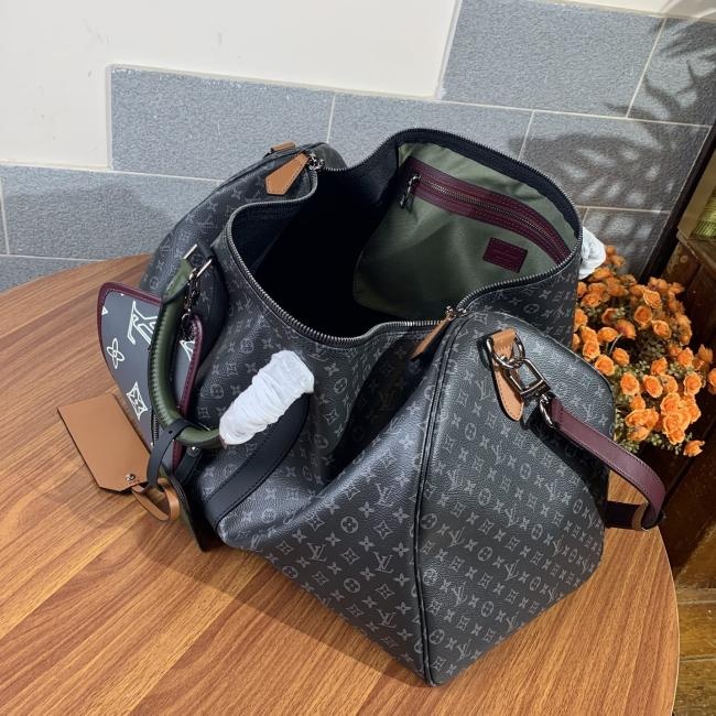 LV M86855 KEEPALL 男士黑花印花丝印旅行袋