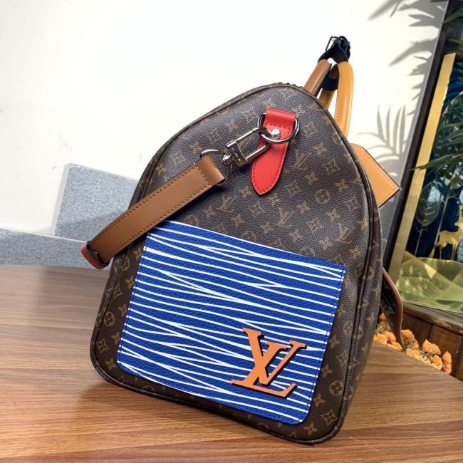 LV M56855 KEEPALL 旅行袋 老花印花丝印男士旅行袋