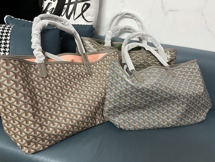 Goyard 周年限量款灰粉系列大中购物袋