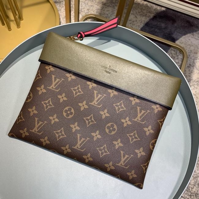 LV M64034 Pochette Tuileries 军绿时尚手包