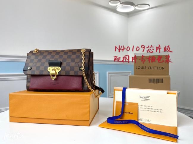 LV Vavin N40109 Damier Ebene小号手袋，轻质舒适，LV经典旅行风格