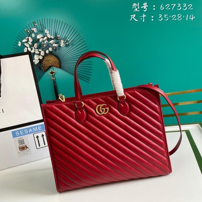 Gucci 627332 大红色牛皮新款包，专柜正品，市场顶级