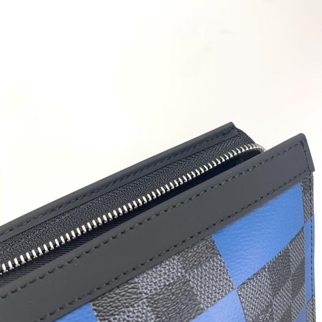 LV POCHETTE VOYAGE Damier Graphite Giant 中号手拿包款式简约经典