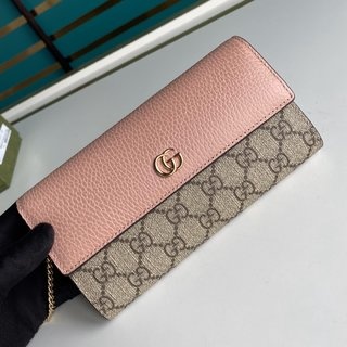 Gucci 5465 女士牛皮钱包 新款PVC/粉皮