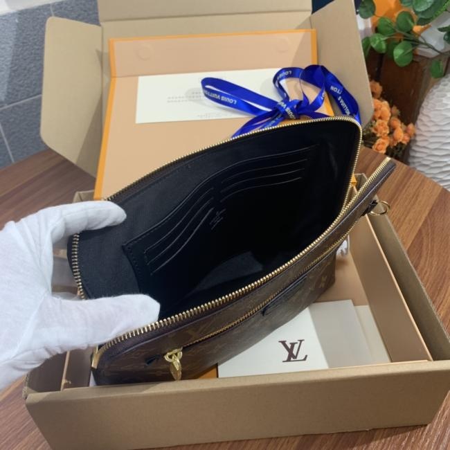 LV M60417 Damier Graphite新款手拿包，时尚潮流必备