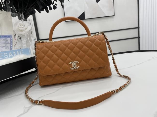 CHANEL Coco Handle AS2215/92990/92991 1新款 14k淡金色车边里皮