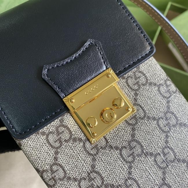 Gucci 658229 Padlock系列原厂牛皮手机包