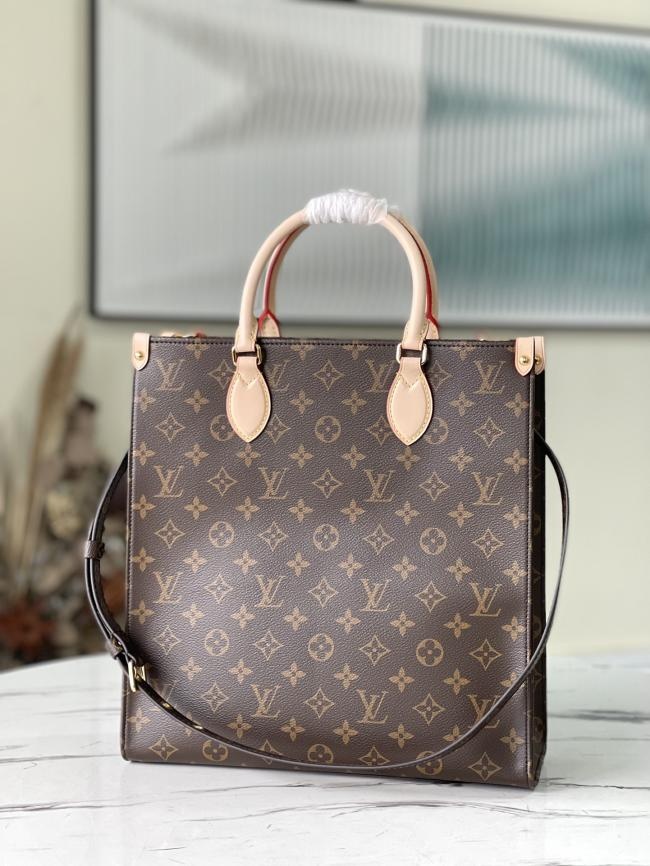 LV M45848 经典Sac Plat中号手袋，Monogram帆布，多种搭配