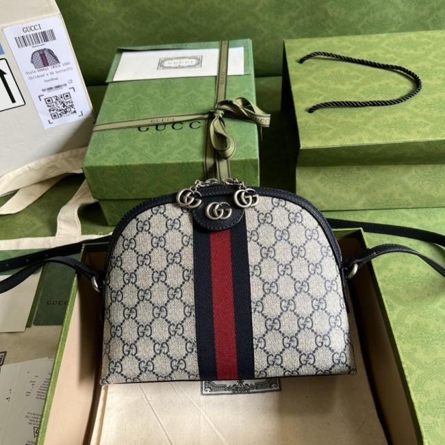 Gucci Meo Vintage迷你斜挎包499621蓝色pvc全套原厂绿色包装