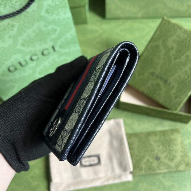 Gucci 597606经典GG图案钱夹蓝色款式