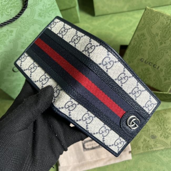 Gucci 597606经典GG图案钱夹蓝色款式