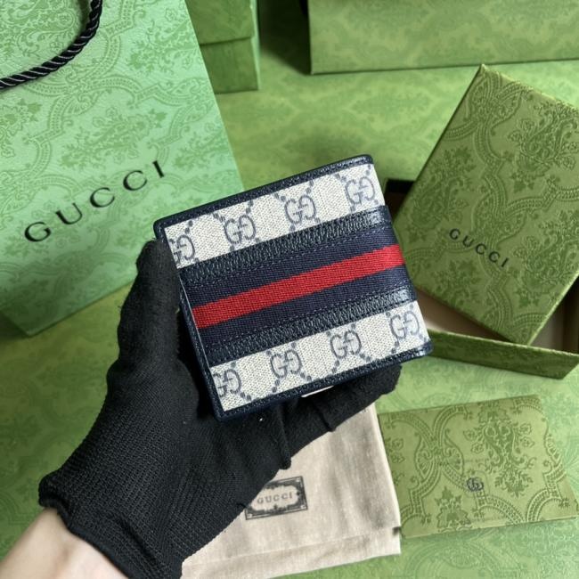 Gucci 597606经典GG图案钱夹蓝色款式