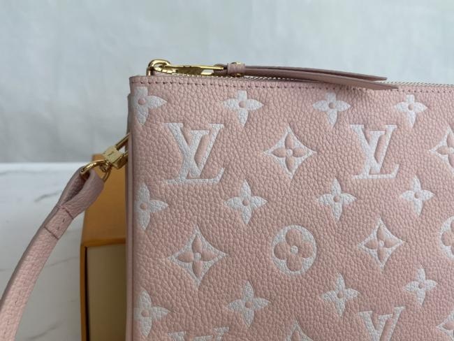 LV Monogram Empreinte Pochette Double Zip 双拉链皮革手袋