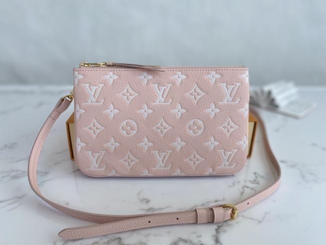 LV Monogram Empreinte Pochette Double Zip 双拉链皮革手袋