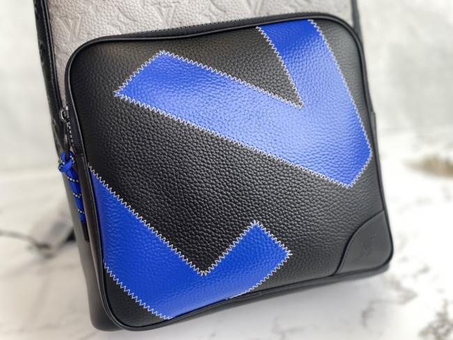 LV Dean 双肩包 拼接素面牛皮革 Monogram Taurillon