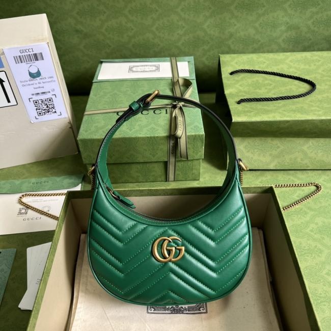 Gucci 699514 绿色原厂皮迷你手袋，时尚复古设计