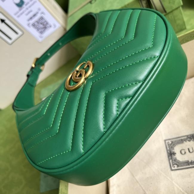 Gucci 699514 绿色原厂皮迷你手袋，时尚复古设计