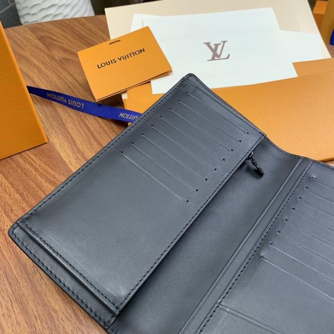 LV Monogram Shadow Brazza 小牛皮钱夹，优雅外观设计