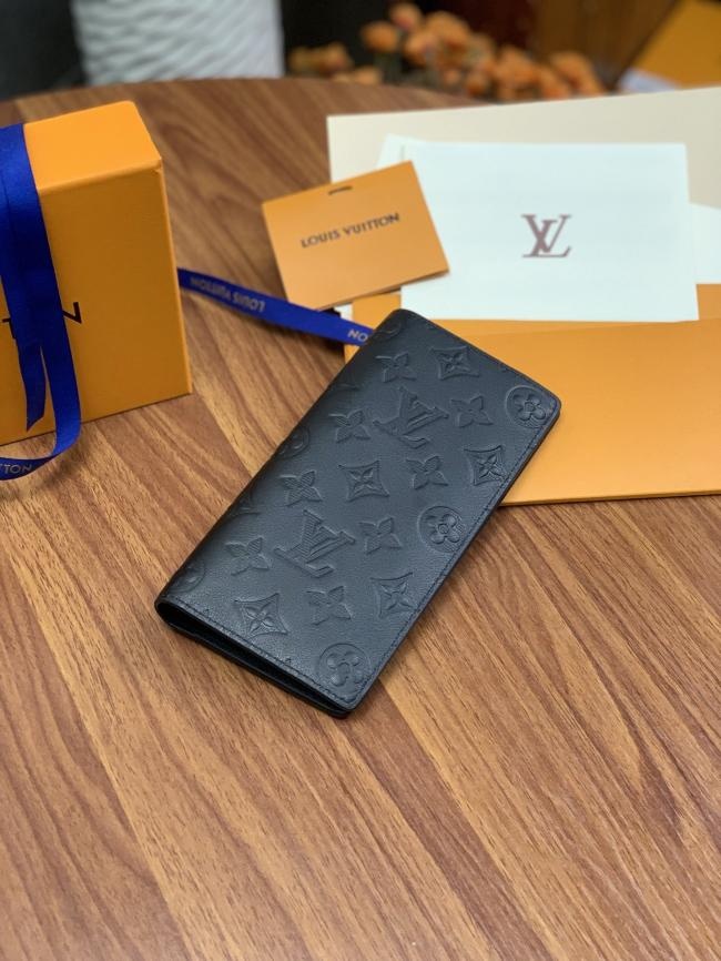 LV Monogram Shadow Brazza 小牛皮钱夹，优雅外观设计