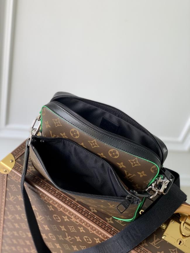 LV M46266 Trio 邮差包 Monogram Macassar 绿色免税版