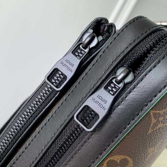 LV M46266 Trio 邮差包 Monogram Macassar 绿色免税版