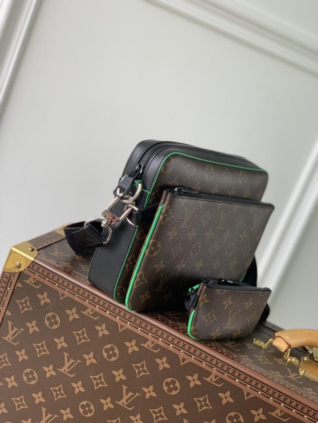 LV M46266 Trio 邮差包 Monogram Macassar 绿色免税版