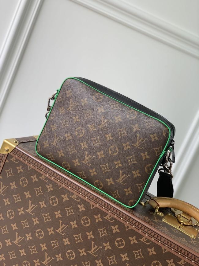 LV M46266 Trio 邮差包 Monogram Macassar 绿色免税版