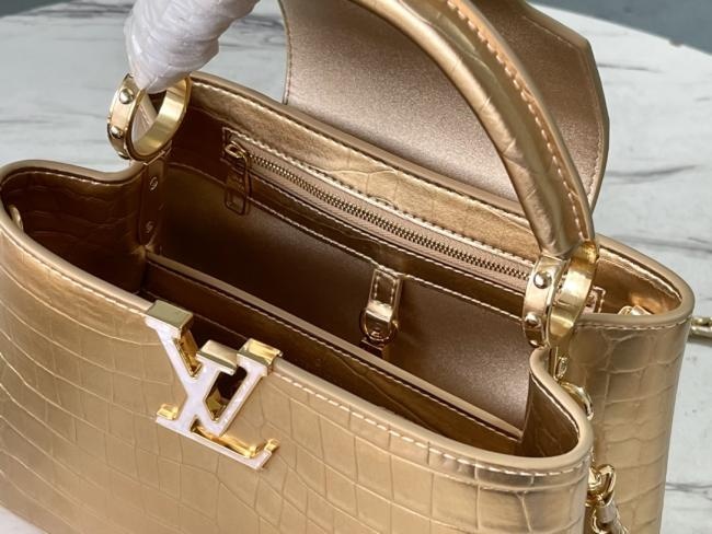 LV Capucines BB N81190/M48865 金色鳄鱼贝母链条款手袋