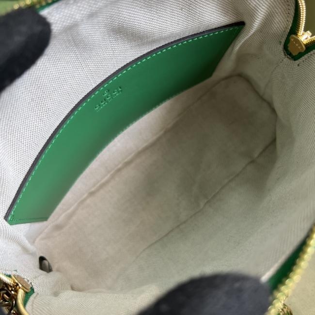 Gucci GG matelassé单肩包702229绿色系列款式