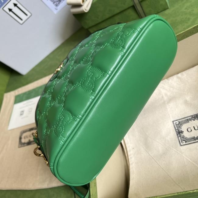 Gucci GG matelassé单肩包702229绿色系列款式
