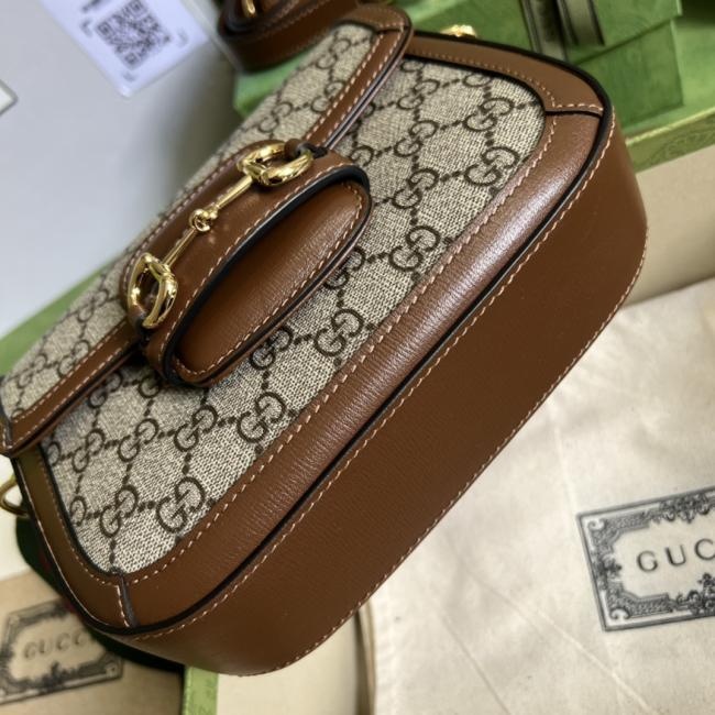 古驰 Gucci 6585 Aria-时尚咏叹调原厂皮迷你马鞍包，经典竹节元素设计