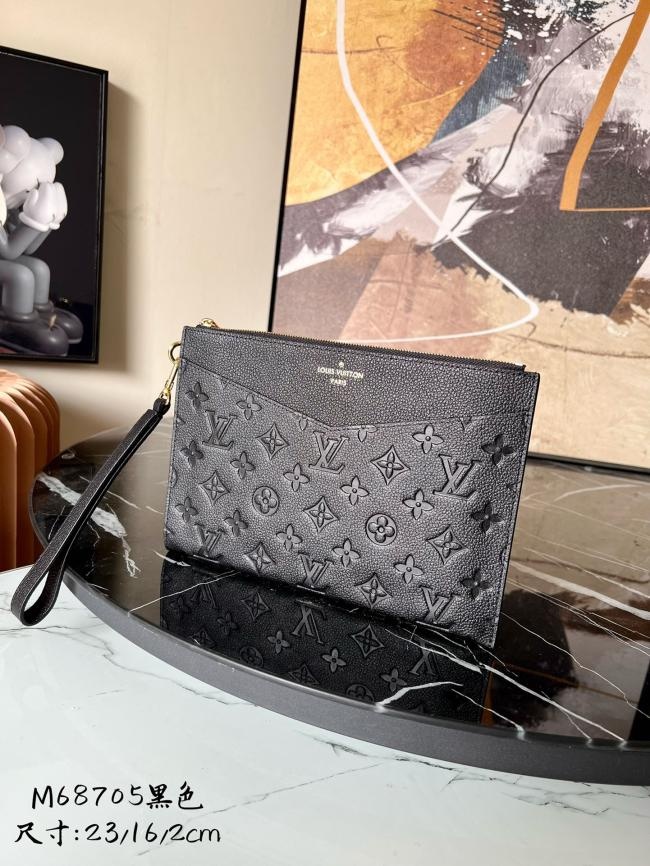 LV M68705 Mélanie 中号手拿包 - Monogram Empreinte 皮革