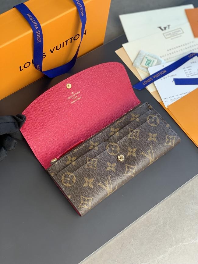 LV M60697 Emilie 红色 Monogram 帆布钱夹