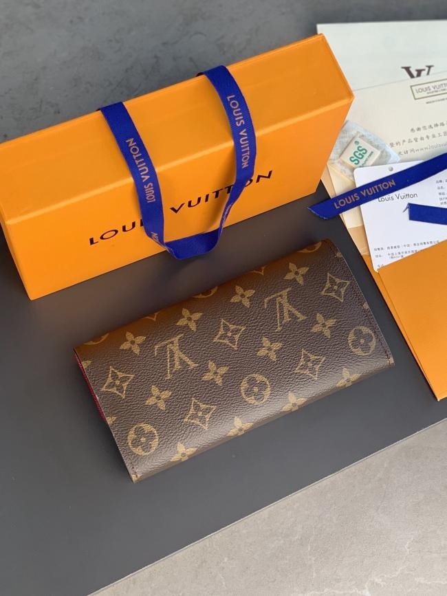 LV M60697 Emilie 红色 Monogram 帆布钱夹