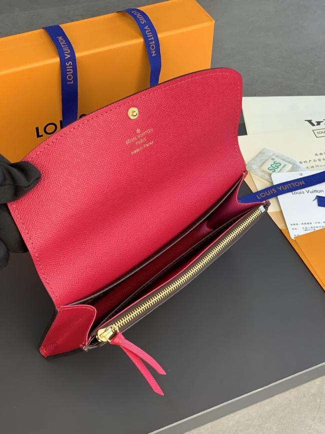 LV M60697 Emilie 红色 Monogram 帆布钱夹