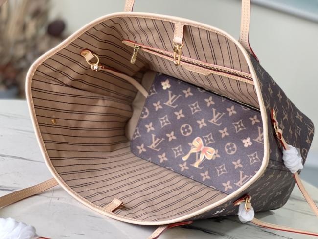 LV M40995 猫咪丝印 NEVERFULL 中号手袋全新演绎经典，32 x 29 x 17 cm