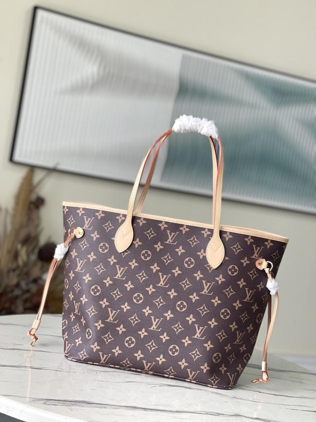 LV M40995 猫咪丝印 NEVERFULL 中号手袋全新演绎经典，32 x 29 x 17 cm