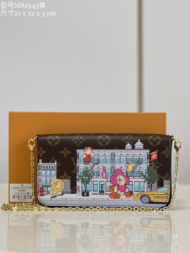 LV POCHETTE FÉLICIE Vivienne Holidays 2022 系列，精致印花链链包