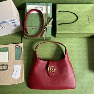 Gucci 7262 Cosmogonie 新月造型红色软皮手袋