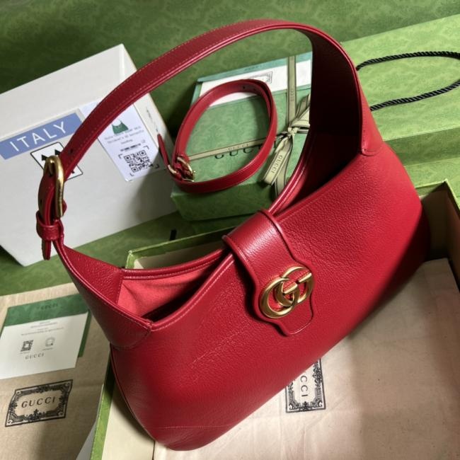 Gucci 7262 Cosmogonie 新月造型红色软皮手袋