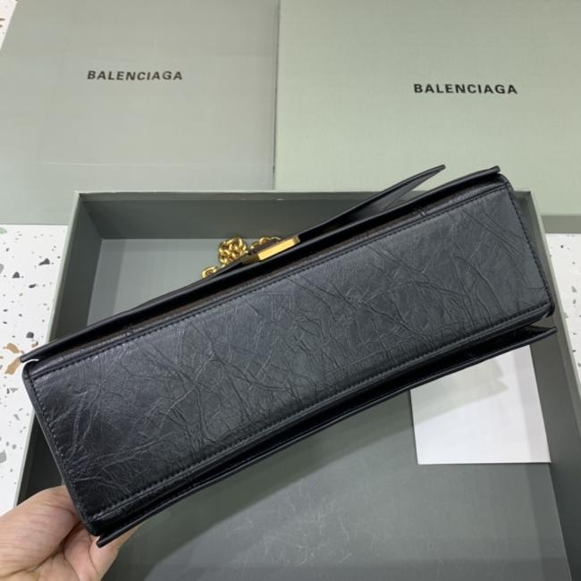 Celine Crush绗缝链条包 中号爆裂黑色款式