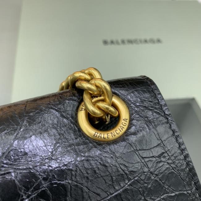 Celine Crush绗缝链条包 中号爆裂黑色款式